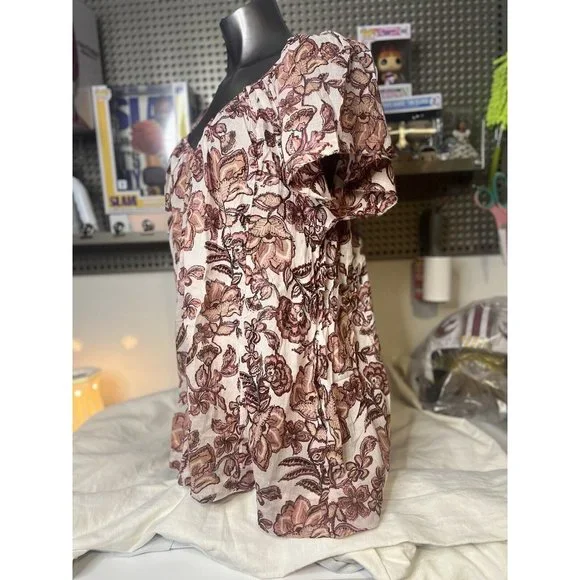 Free People Women's Kauai Getaway Printed Tunic Top size Small XL NWT Floral - Picture 11 of 16